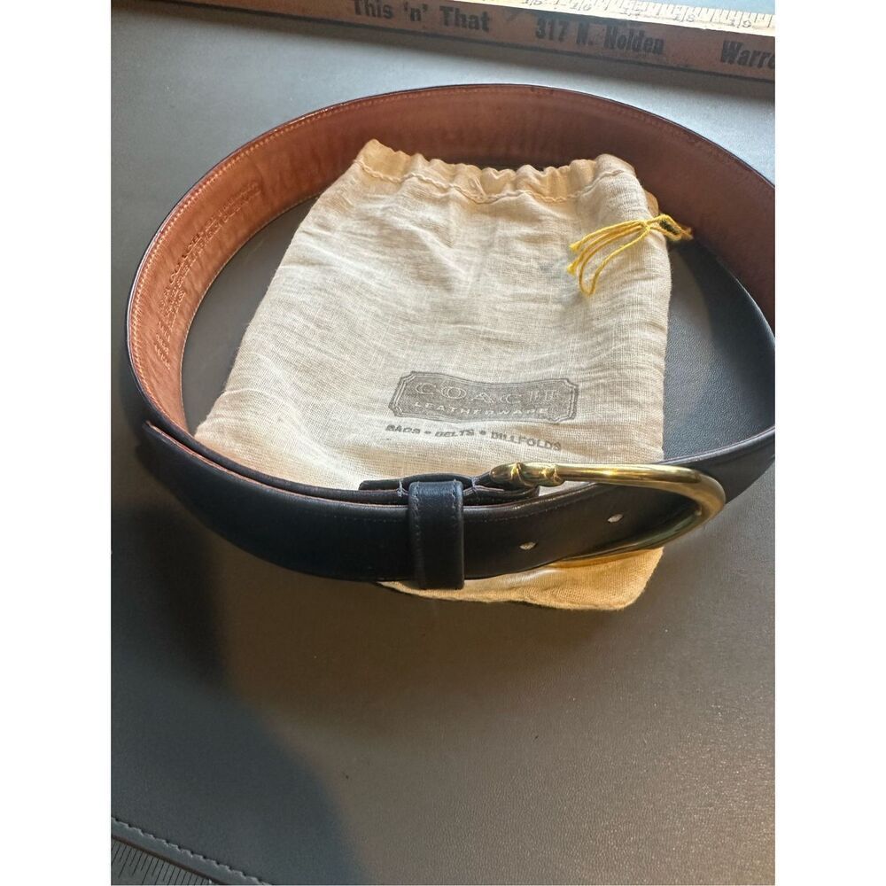 COACH 3906 Vintage Navy Belt Small Brass Buckle - Picture 10 of 14